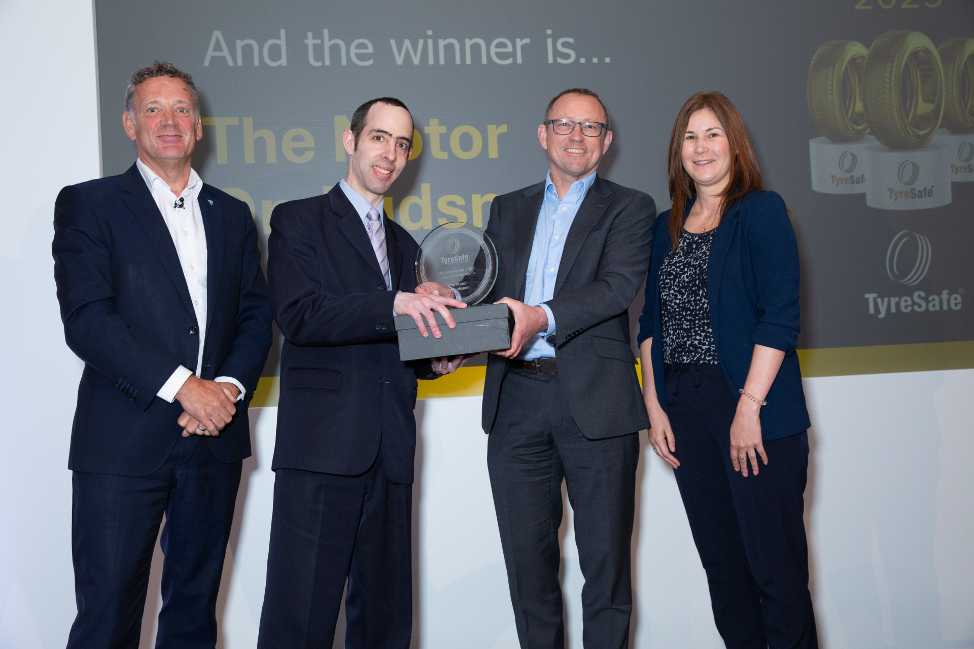 TMO lifts the 2025 TyreSafe Online and Social Media trophy for its ‘Make Time for Tyres’ campaign